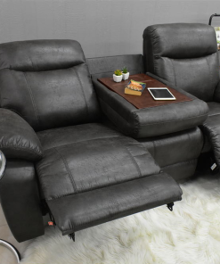 Ghế Sofa ngả điện OKIN F0624E xám đậm | 3 chỗ ngồi | Dài 2m