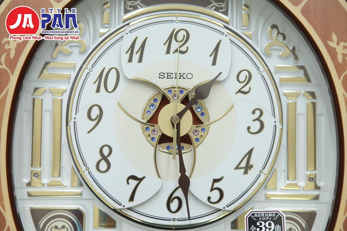 Đồng hồ treo tường Seiko RE580B | Khảm gỗ tự nhiên 8 Đồng hồ treo tường Seiko RE580B | Khảm gỗ tự nhiên - Ảnh 8