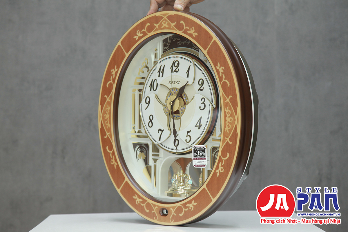 Đồng hồ treo tường Seiko RE580B | Khảm gỗ tự nhiên 3 Đồng hồ treo tường Seiko RE580B | Khảm gỗ tự nhiên - Ảnh 3