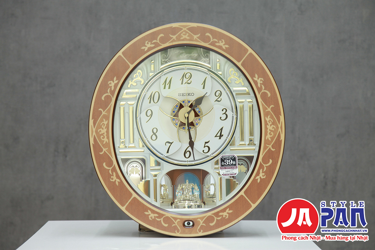 Đồng hồ treo tường Seiko RE580B | Khảm gỗ tự nhiên 4 Đồng hồ treo tường Seiko RE580B | Khảm gỗ tự nhiên - Ảnh 4