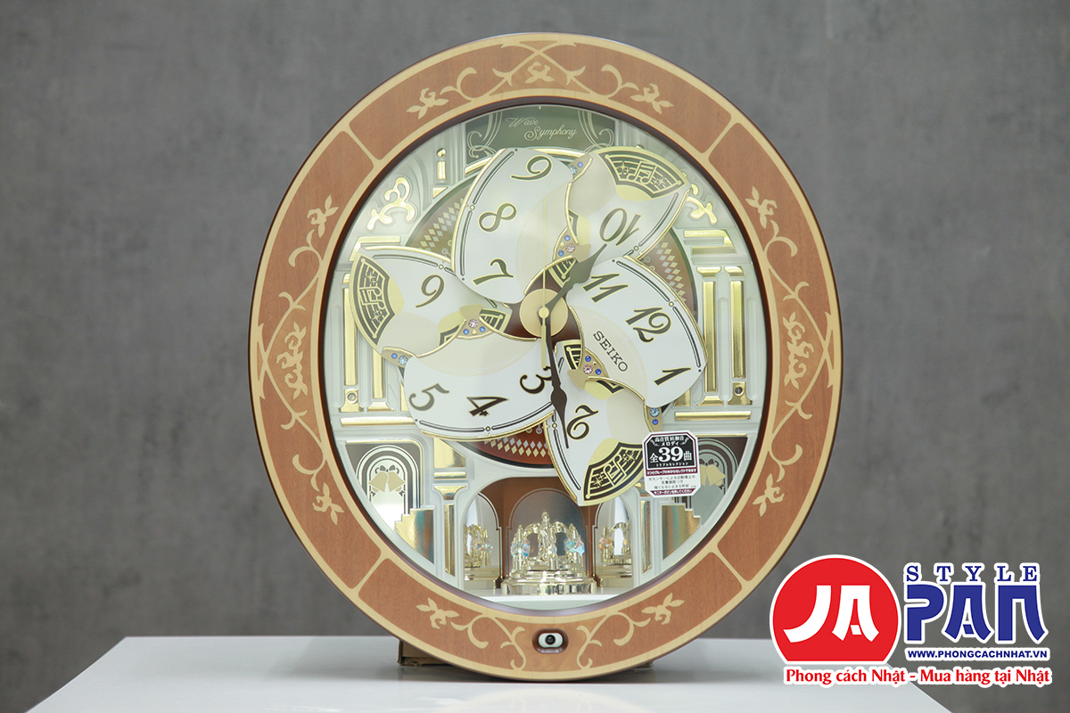 Đồng hồ treo tường Seiko RE580B | Khảm gỗ tự nhiên 5 Đồng hồ treo tường Seiko RE580B | Khảm gỗ tự nhiên - Ảnh 5