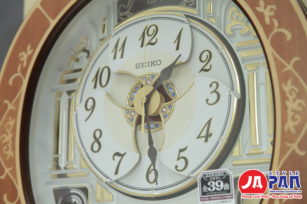 Đồng hồ treo tường Seiko RE580B | Khảm gỗ tự nhiên 7 Đồng hồ treo tường Seiko RE580B | Khảm gỗ tự nhiên - Ảnh 7