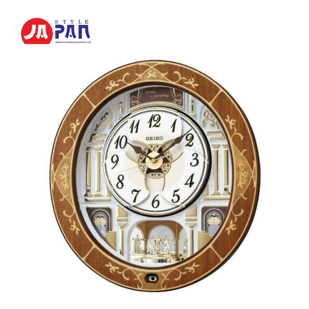 Đồng hồ treo tường Seiko RE580B | Khảm gỗ tự nhiên 1 Đồng hồ treo tường Seiko RE580B Khảm gỗ tự nhiên