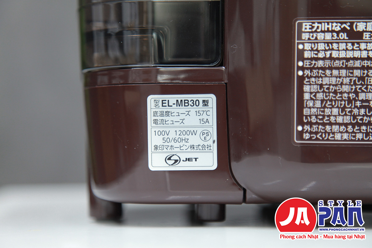 Nồi áp suất Zojirushi EL-MB30 | Dung tích 1.5L 17 Nồi áp suất Zojirushi EL-MB30 | Dung tích 1.5L - Ảnh 17