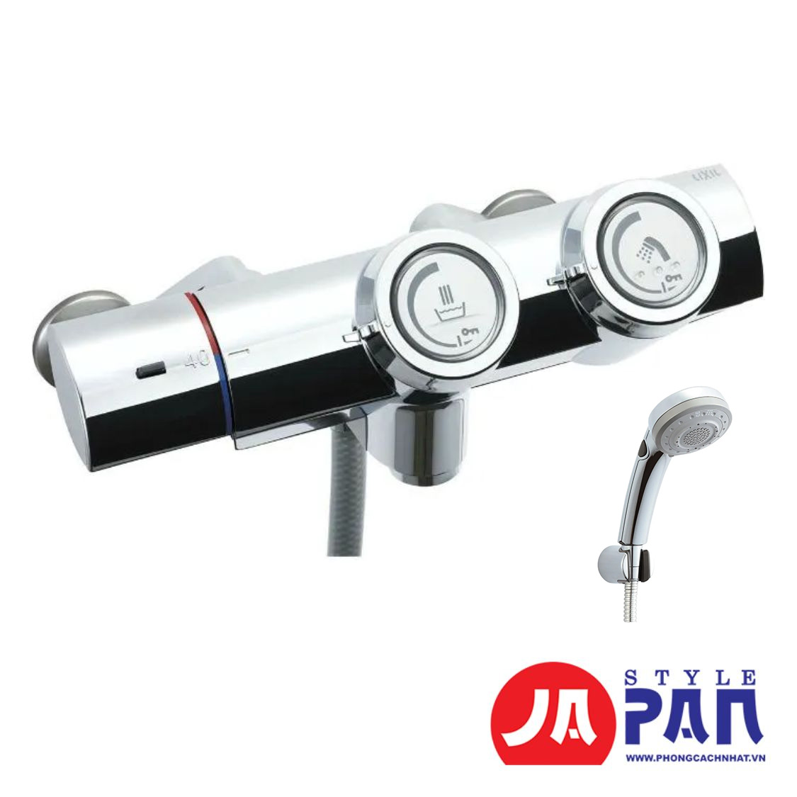Sen tắm nhiệt độ Lixil Push type BF-HW156TSBW | Đa chức năng 1 Sen tắm nhiệt độ Lixil Push type BF-HW156TSBW