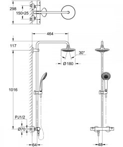 Sen cây Grohe Euphoria System 2636910J Nhật Bản 4 Bản vẽ kỹ thuật sen cây Grohe Euphoria System 2636910J