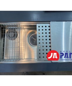 Chậu rửa bát Shigeru LE JSL-K 3F FS chậu 2 ray | bề mặt hạt 5 Chậu rửa bát Shigeru LE JSL-3K-FS chậu 2 ray-bề mặt hạt
