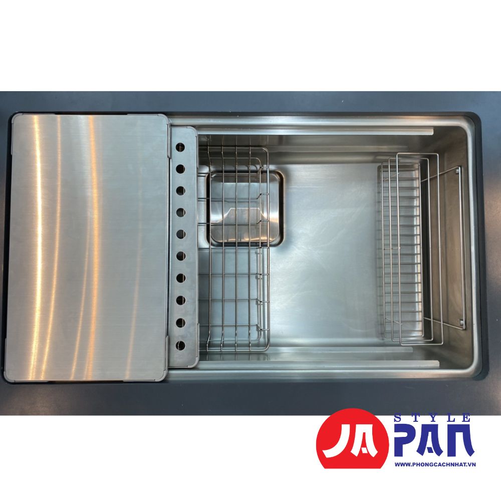 Chậu rửa bát Shigeru LE JSM-K 3F FS 2 ray bề mặt hạt 2 Chậu rửa bát Shigeru LE JSM-K 3F FS 2 ray bề mặt hạt - Ảnh 2